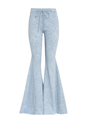Amir Slama x Astrid floral-jacquard drawstring trousers - Blue