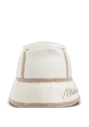 Moschino panelled logo bucket hat - White