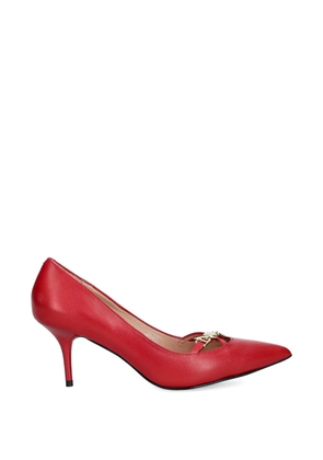 Love Moschino pointed-toe chain pumps - Red
