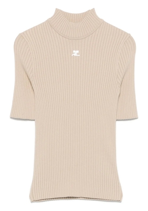 Courrèges Reedition ribbed T-shirt - Neutrals