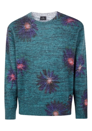 Paul Smith floral-print crew-neck sweater - Green