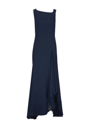 Akris embellishment draped maxi dress - Blue