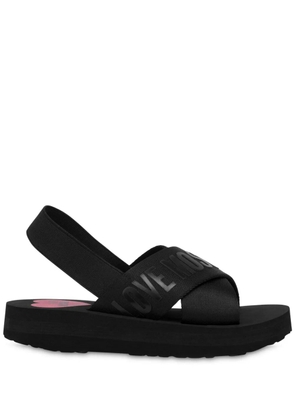 Love Moschino logo-print sandals - Black