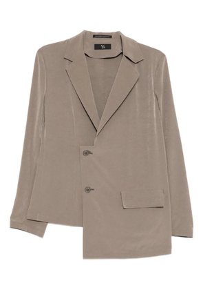 Y's Ta/pe asymmetric-hem blazer - Neutrals