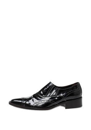 Giorgio Armani Pre-Owned patent leather stitch-detail loafers - Black
