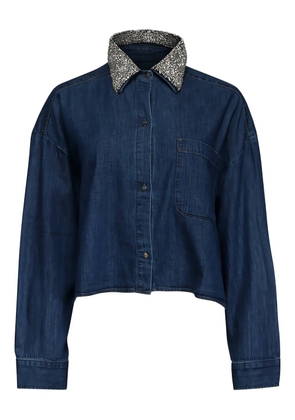 TWP crystal-collar denim shirt - Blue