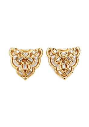 Saint Laurent Pre-Owned 1980-2000s rhinestone gold earrings