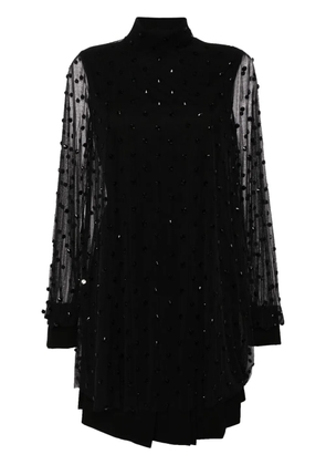 Saiid Kobeisy bead-embellished layered dress - Black