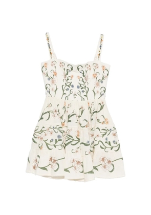 Agua By Agua Bendita Lima floral-print mini dress - Neutrals