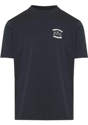 Emporio Armani logo-embroidered T-shirt - Blue