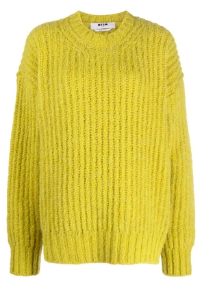 MSGM chunky-knit crew-neck jumper - Yellow