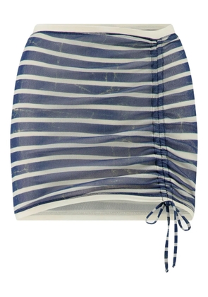Jean Paul Gaultier Marinière print gathered mini skirt - Blue