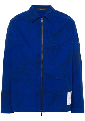 A-COLD-WALL* overdye 'Volt Blue' zip overshirt