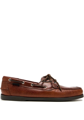 G.H.Bass textured leather lace-up boat shoes - Brown