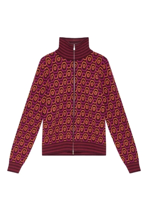 MALIPARMI rolling chain-print zip-up cardigan - Red