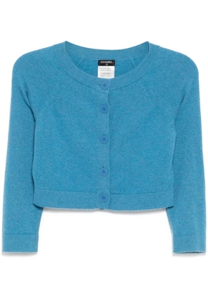 CHANEL Pre-Owned 2010-2023 CC Mark buttons cardigan - Blue