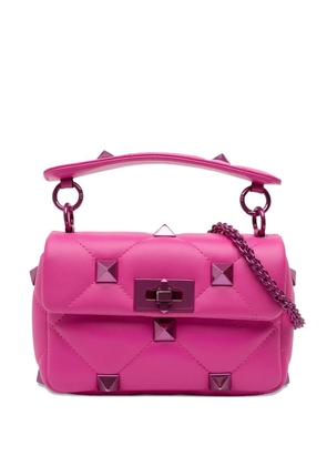 Valentino Garavani Pre-Owned 2021-2025 Small Nappa Lacquer Monochrome Roman Stud satchel - Pink