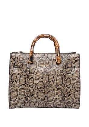 LIU JO logo python-print tote bag - Neutrals