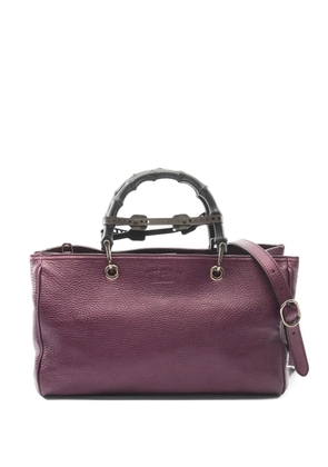 Gucci Pre-Owned 2010s medium bamboo leather tote bag - Purple