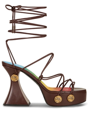 ETRO tie-fastening platform sandals - Brown