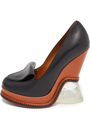 Fendi Pre-Owned 130mm leather heeled pumps - Black