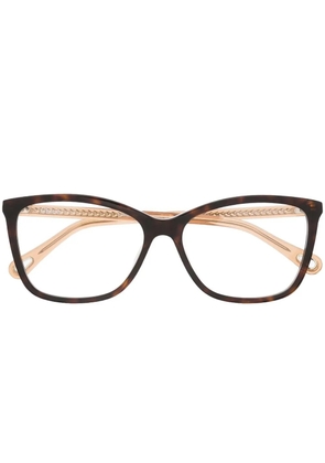 Chloé Eyewear tortoiseshell square-frame glasses - Brown