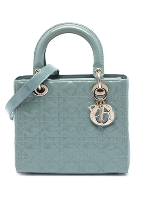 Christian Dior Pre-Owned 2020 Medium Patent Cannage Lady Dior satchel - Blue
