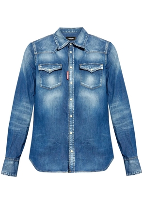 DSQUARED2 Western ripped-detail denim shirt - Blue