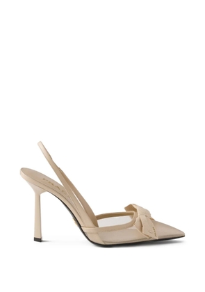 Prada leather heeled pumps - Neutrals
