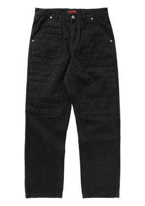 Pleasures logo-embroidered jeans - Black