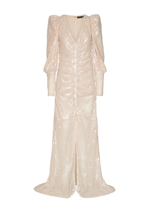 ROTATE BIRGER CHRISTENSEN sequin-embellishment puff-sleeve maxi dress - Pink