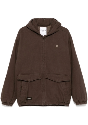 CHOCOOLATE logo-patch hooded jacket - Brown