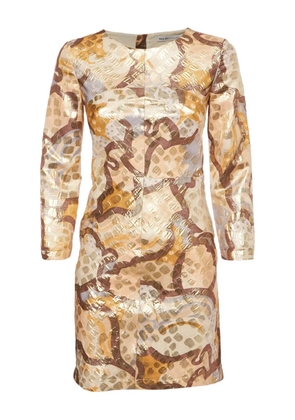 See by Chloé jacquard full-sleeve mini dress - Neutrals