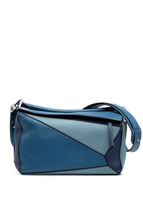 Loewe Pre-Owned 2018 Medium Tricolor Calfskin Puzzle satchel - Blue