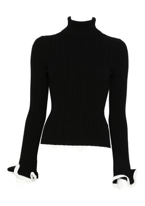 Simkhai ruffled roll-neck sweater - Black