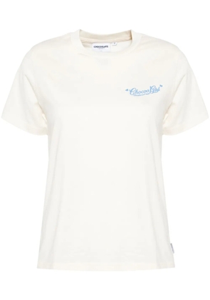 CHOCOOLATE logo-embrodiered T-shirt - Neutrals