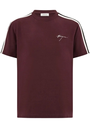 Ferragamo side-stripe cotton t-shirt - Red