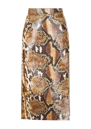 Roberto Cavalli reptile-skin effect skirt - Brown