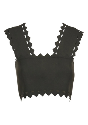 Alaïa Pre-Owned cut-out scalloped top - Black