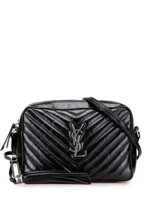 Saint Laurent Pre-Owned 2017 Cracked Shiny Calfskin Matelasse Tassel Monogram Lou Camera Bag crossbody bag - Black