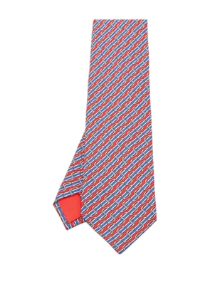 Hermès Pre-Owned stripe tie - Red