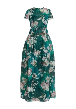 ERDEM floral-print short-sleeve gown - Green