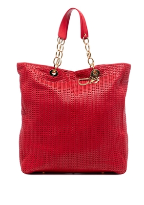 Christian Dior Pre-Owned 2007 Large Woven Lambskin Lady Dior Soft Shopping tote bag - Red
