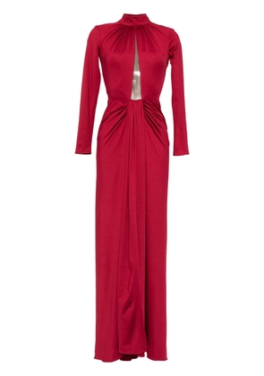 Saiid Kobeisy jersey pleated dress - Red