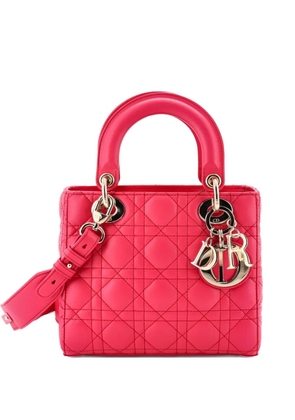 Christian Dior Pre-Owned Lady Dior Chain Bag Cannage Quilt Patent Mini satchel - Pink