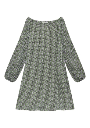 MALIPARMI geometric-print boat-neck mini dress - Green