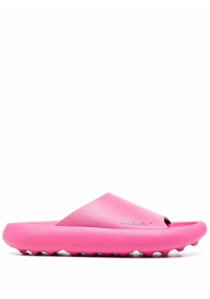AMBUSH side logo-print slides - Pink