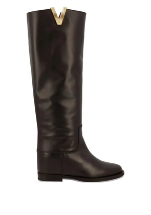 Via Roma 15 metal calf leather boots - Brown