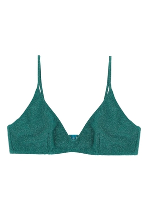 MC2 Saint Barth Paloma lurex triangle bikini top - Green