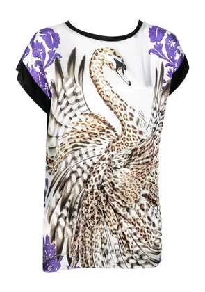 Just Cavalli Vintage swan-print top - White